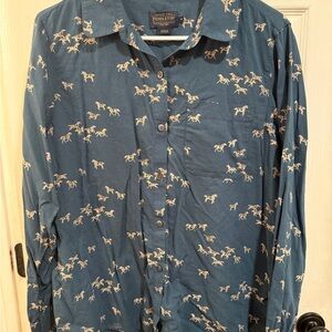 Pendleton Teal Horse Pattern Shirt